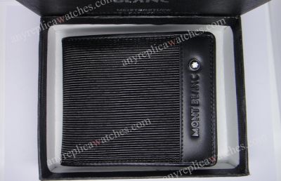 Stripe Black Leather Montblanc mens wallet